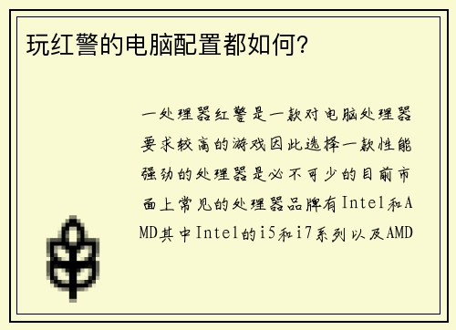 玩红警的电脑配置都如何？