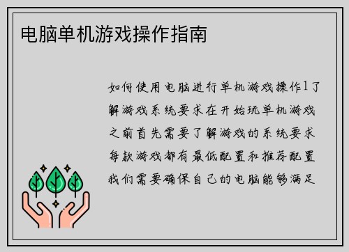 电脑单机游戏操作指南
